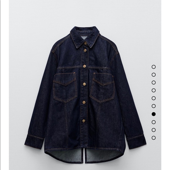 New Zara blue‎ denim overshirt - Picture 6 of 10
